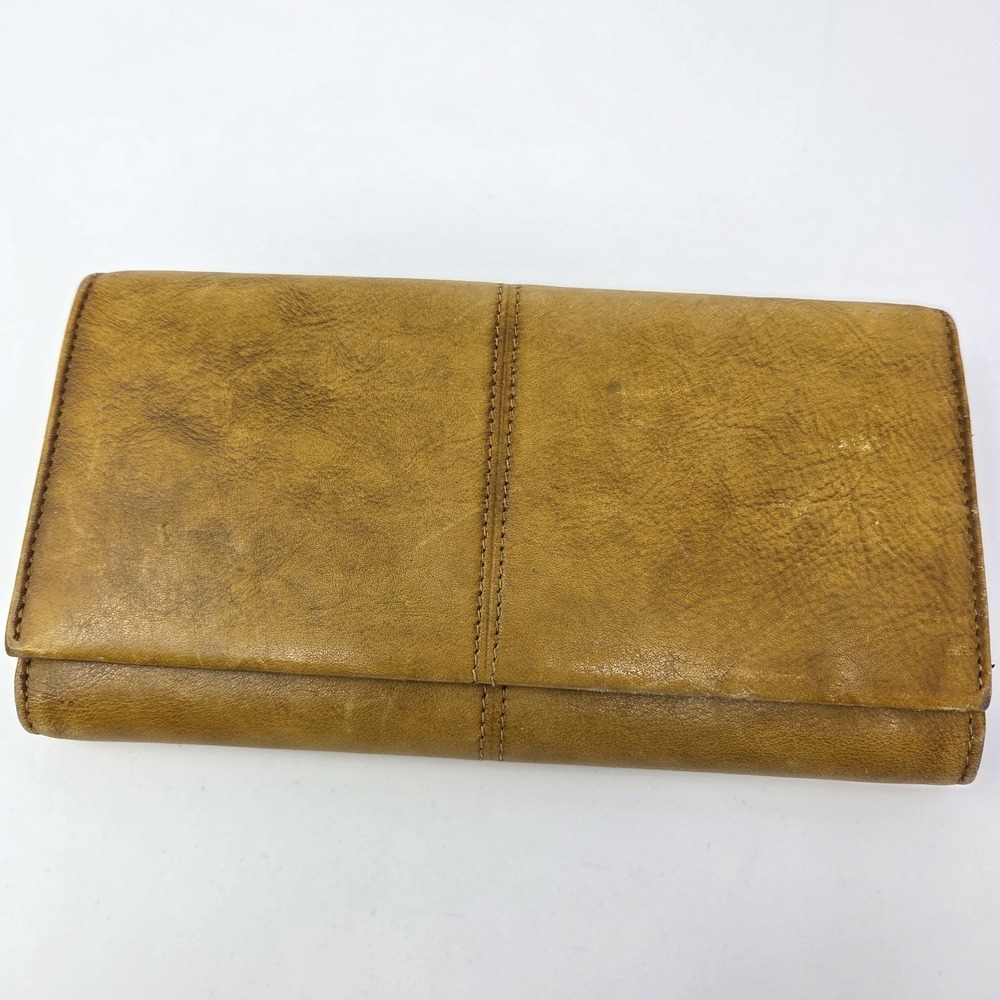 FEI Studio Pelle‎ Tan Leather Wallet Trifold Change Section Organizer